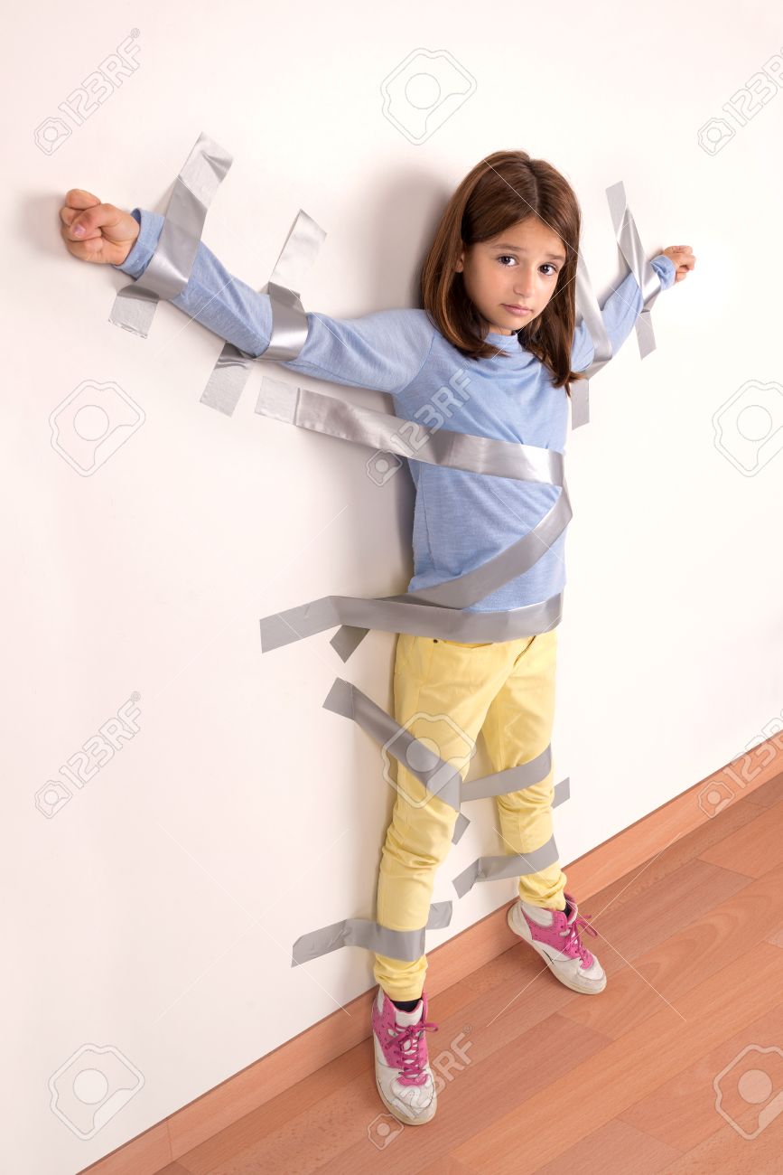 Girl Tied Up With Duct Tape